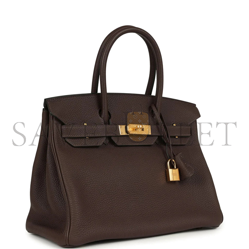 HERMES BIRKIN 30 TOGO CHOCOLATE GOLD HARDWARE (30*22*16cm)